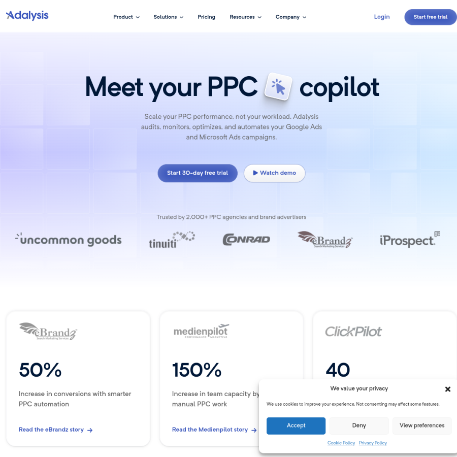 adalysis.com homepage screenshot