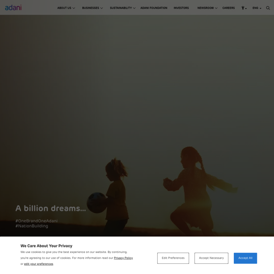 adani.com homepage screenshot