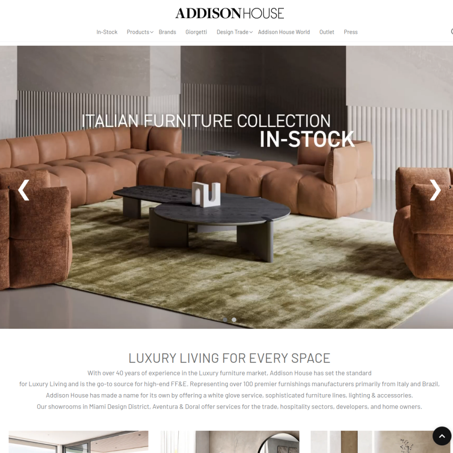 addisonhouse.com homepage screenshot