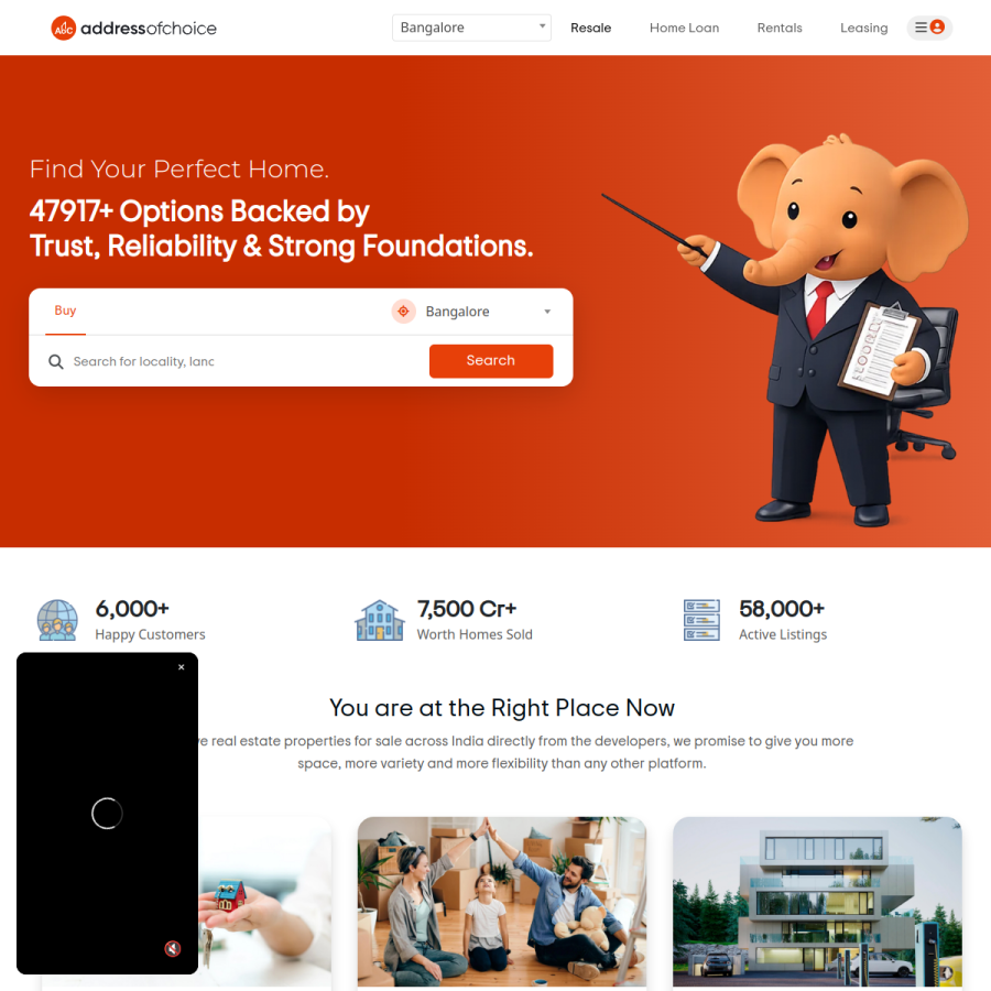 addressofchoice.com homepage screenshot