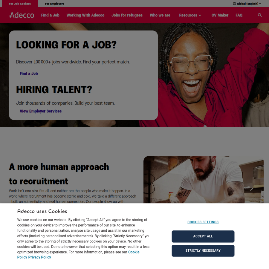 adecco.com homepage screenshot