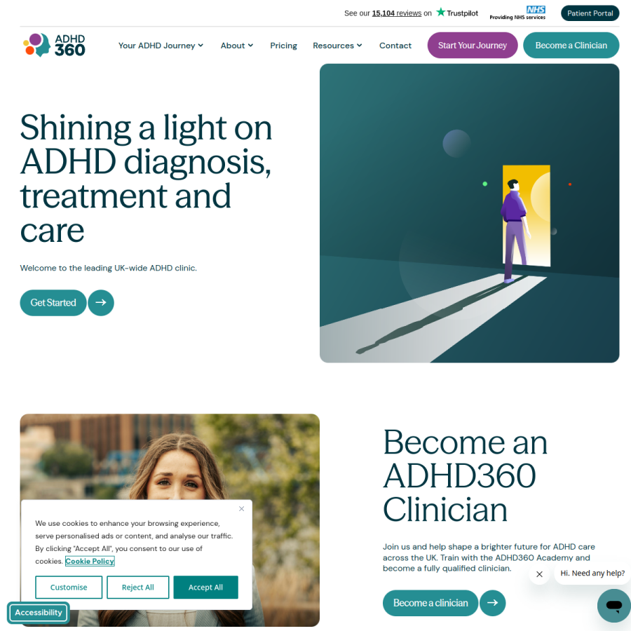 adhd-360.com homepage screenshot