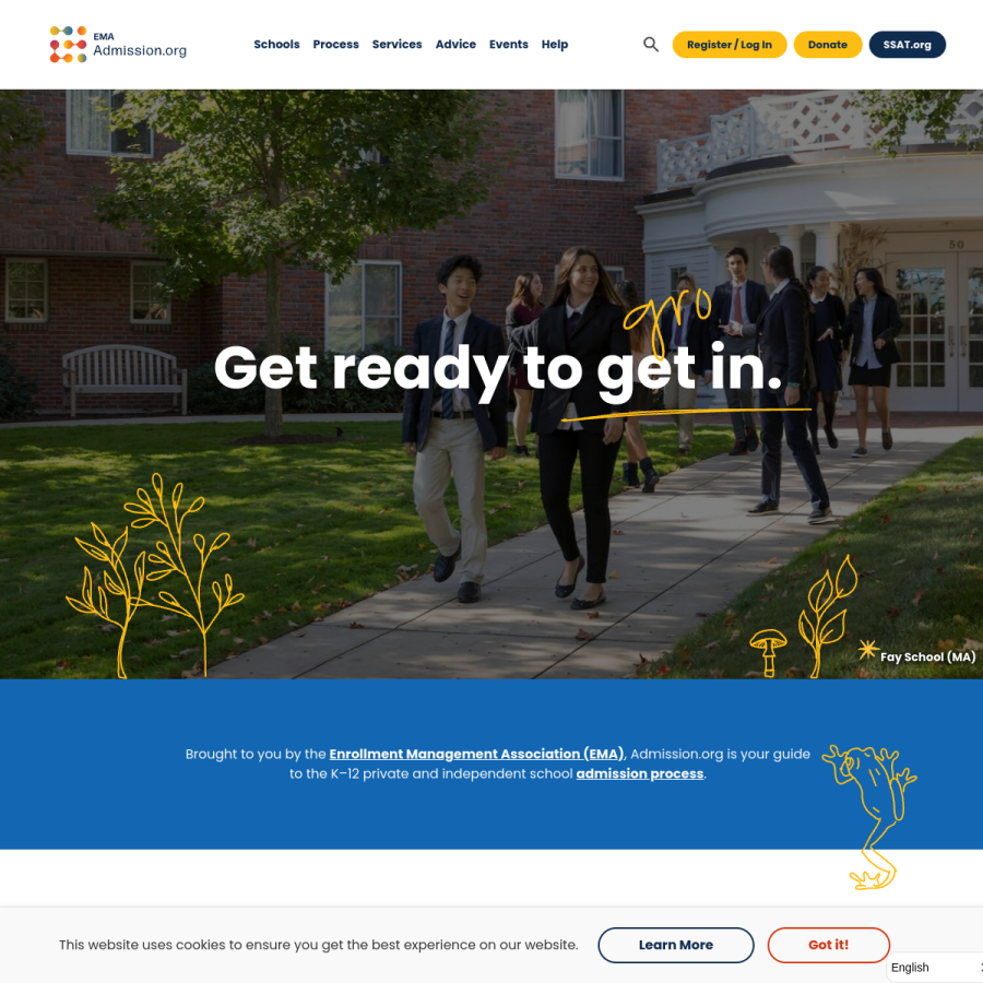 admission.org homepage screenshot