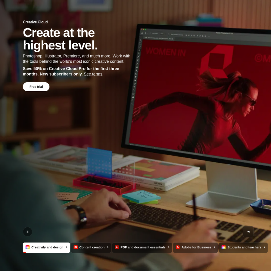 adobe.com homepage screenshot