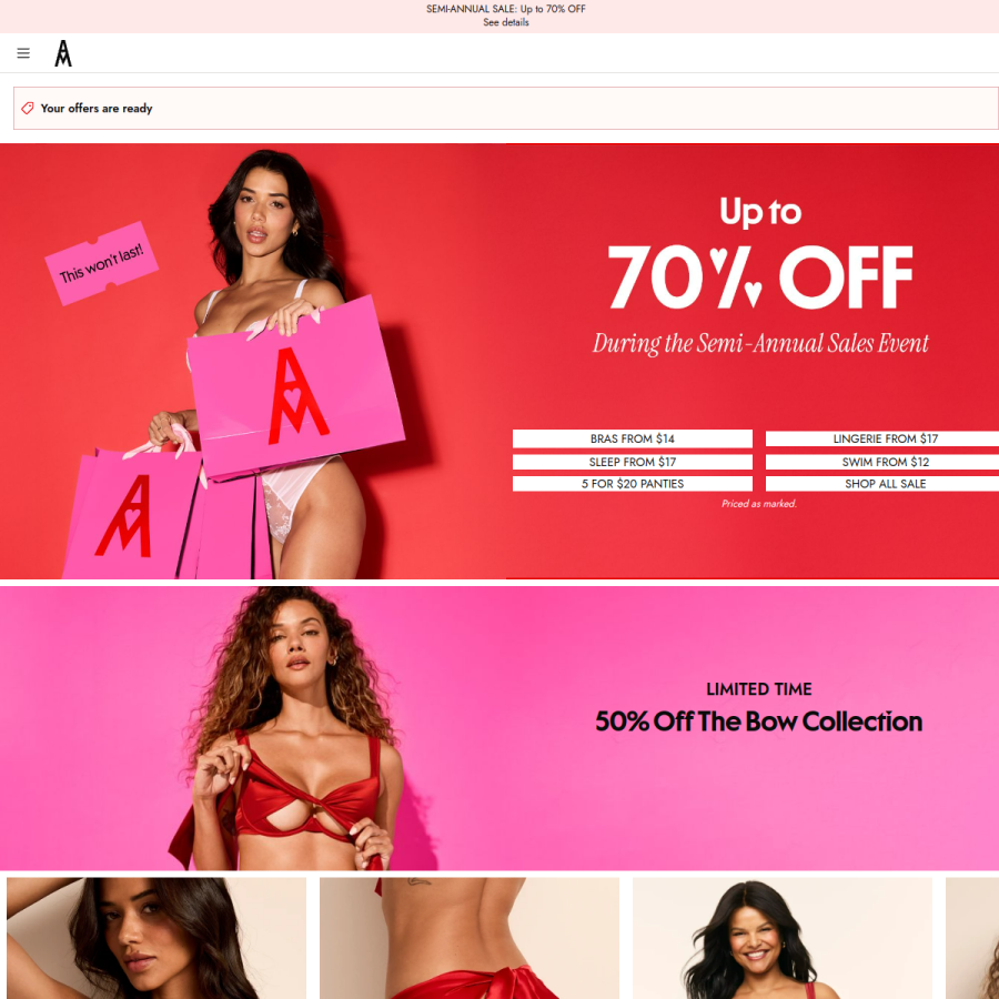 adoreme.com homepage screenshot