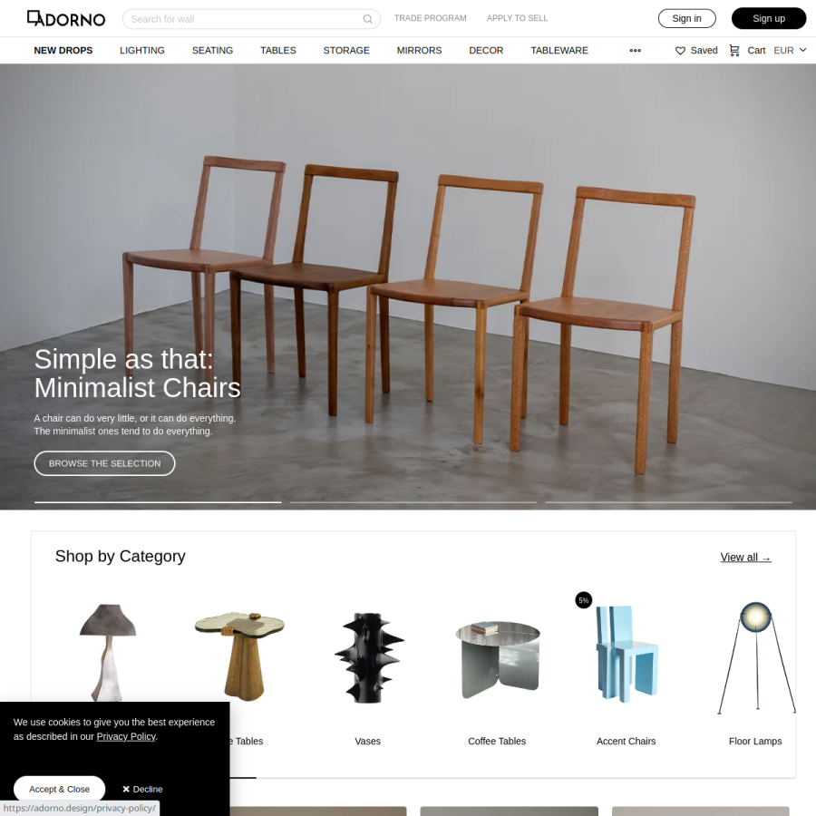 adorno.design homepage screenshot