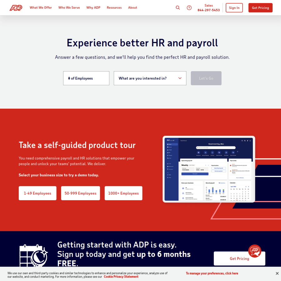 adp.com homepage screenshot