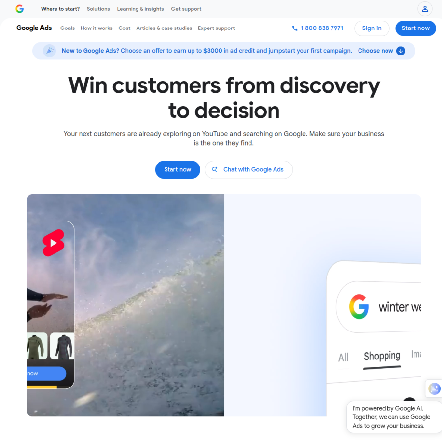 ads.google.com homepage screenshot