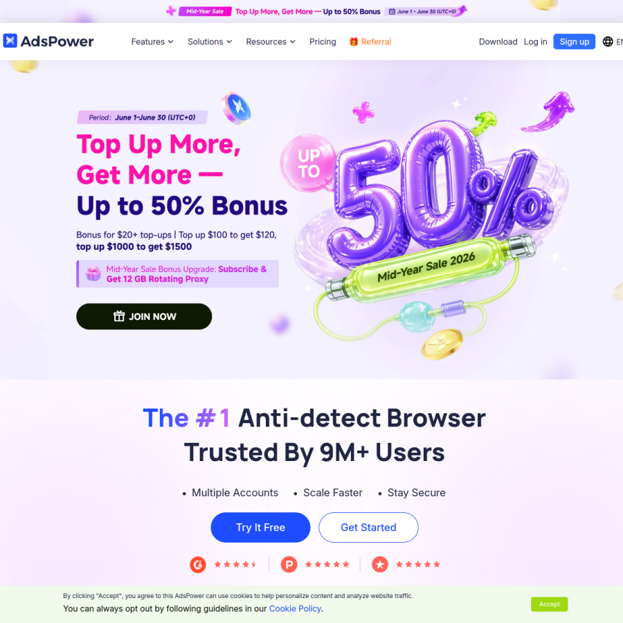 adspower.com homepage screenshot
