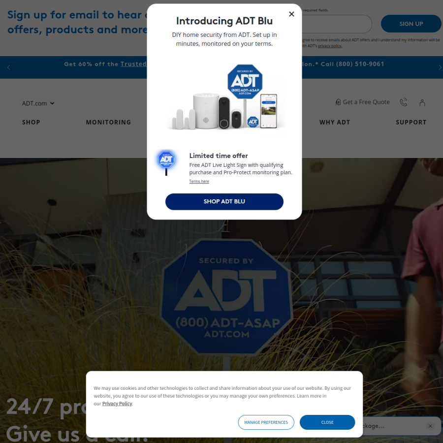 adt.com homepage screenshot