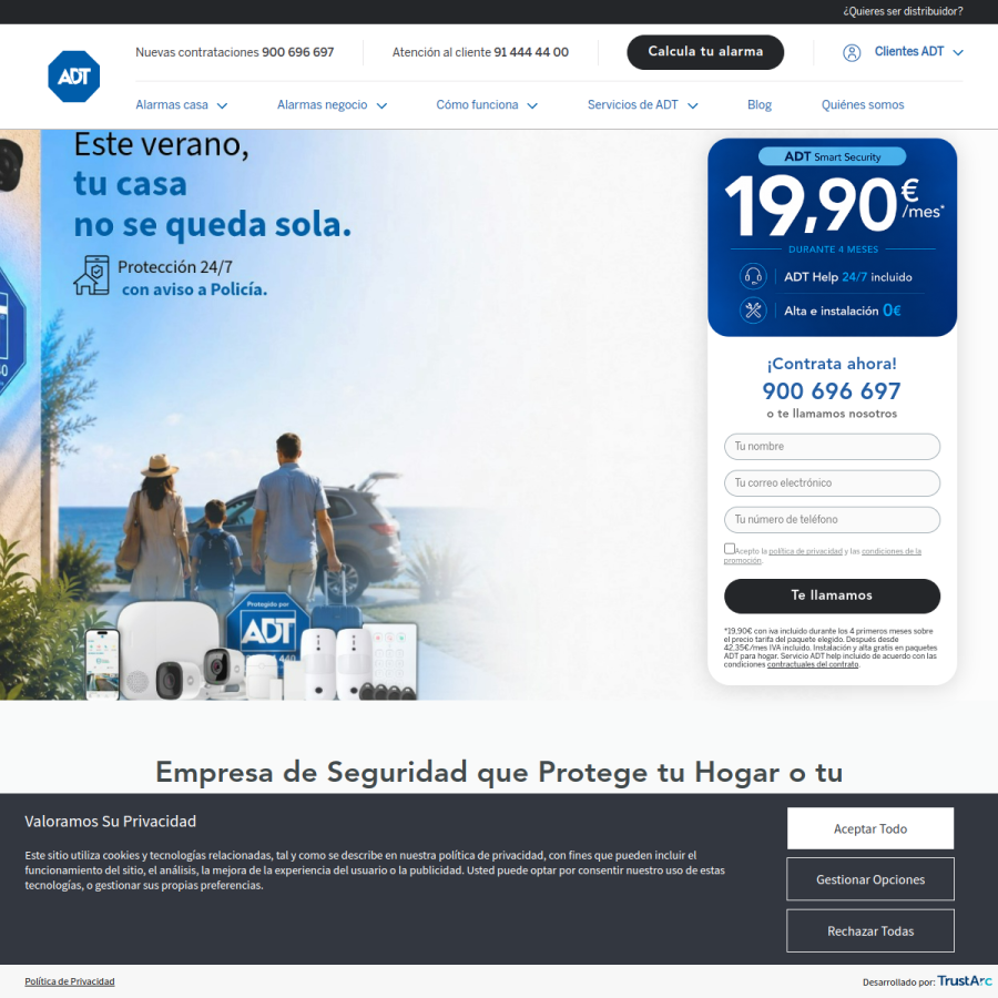 adt.com.es homepage screenshot