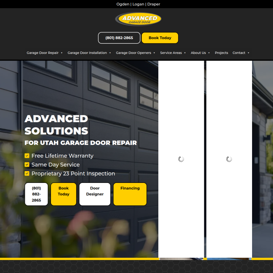 advanced-door.com homepage screenshot