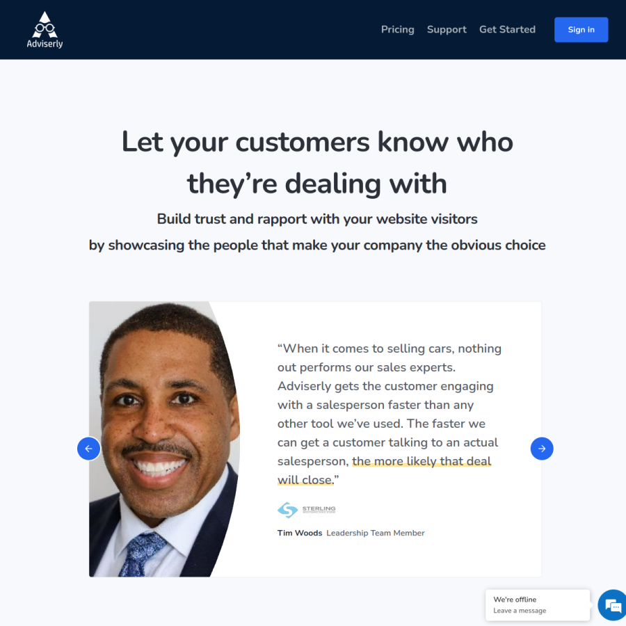adviserly.com homepage screenshot