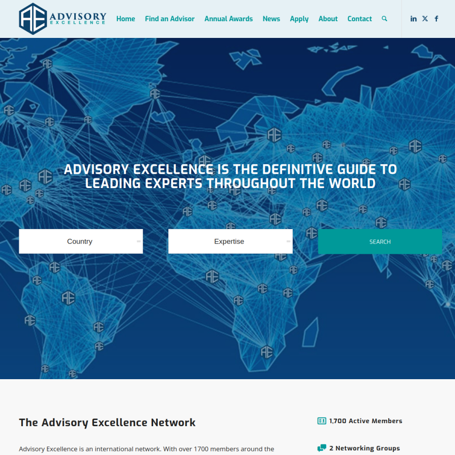 advisoryexcellence.com homepage screenshot