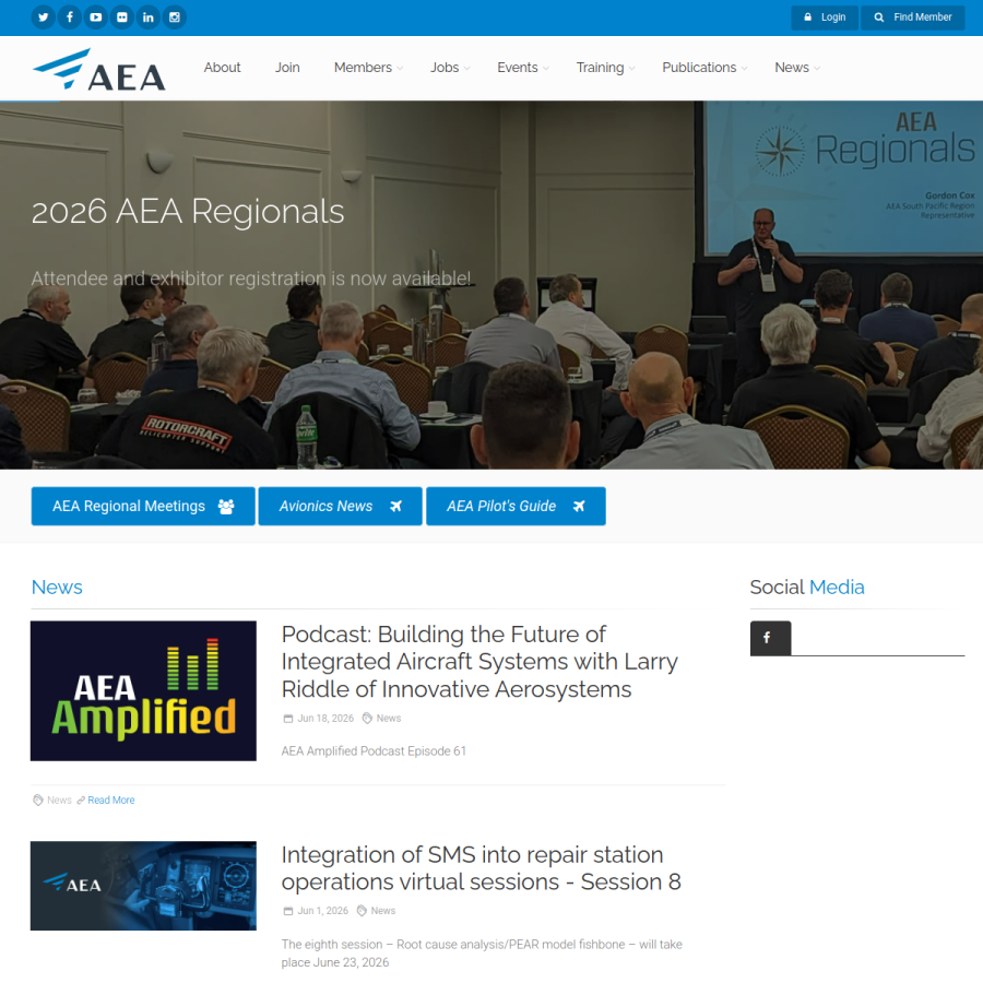 aea.net homepage screenshot