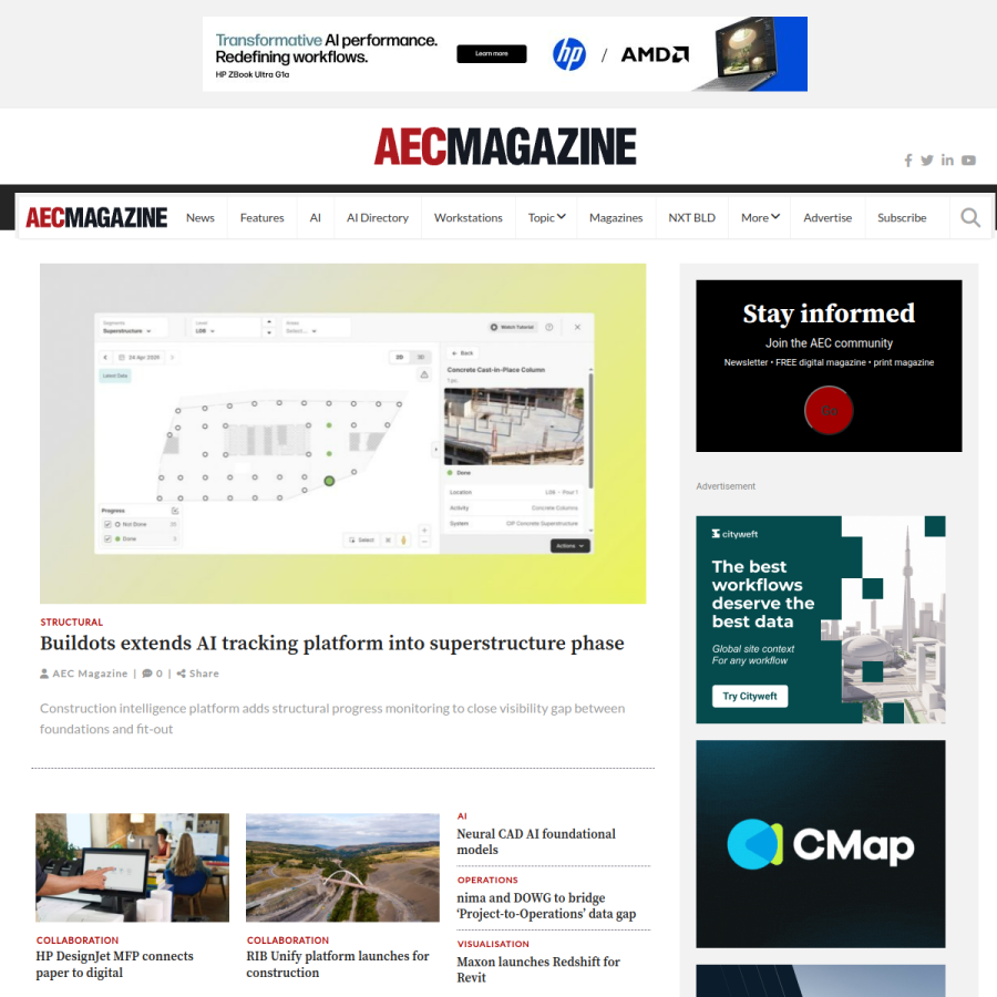 aecmag.com homepage screenshot