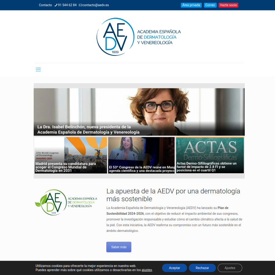 aedv.es homepage screenshot
