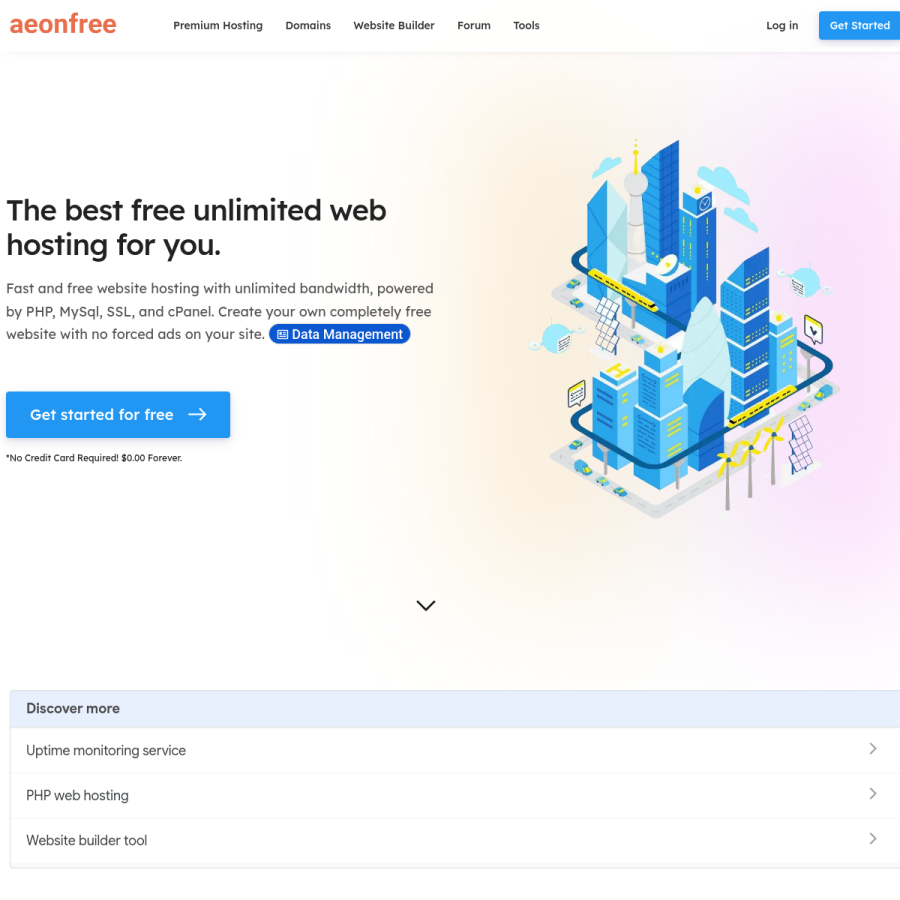 aeonfree.com homepage screenshot