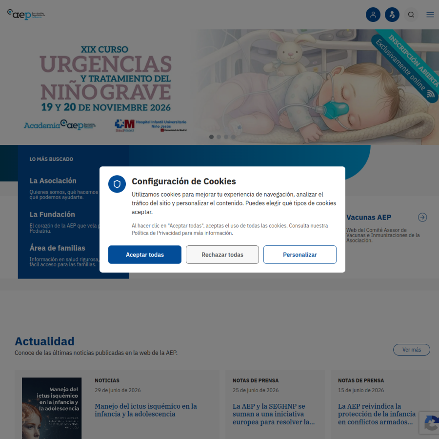 aeped.es homepage screenshot