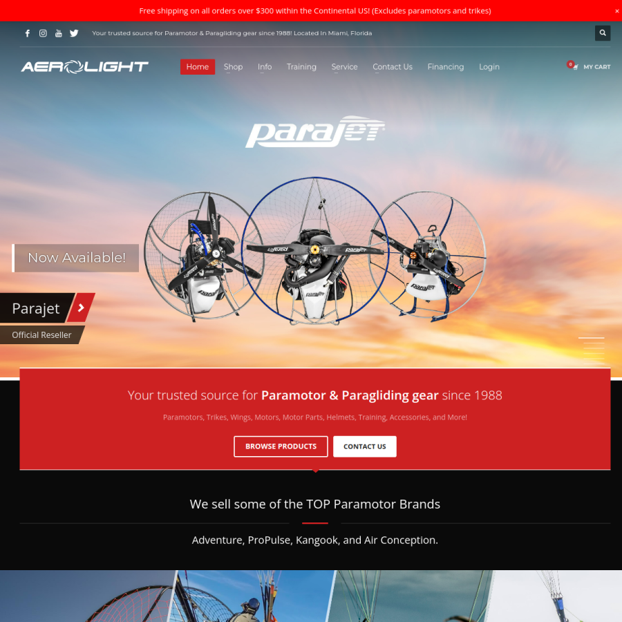 aerolight.com homepage screenshot