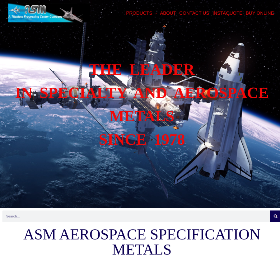 aerospacemetals.com homepage screenshot