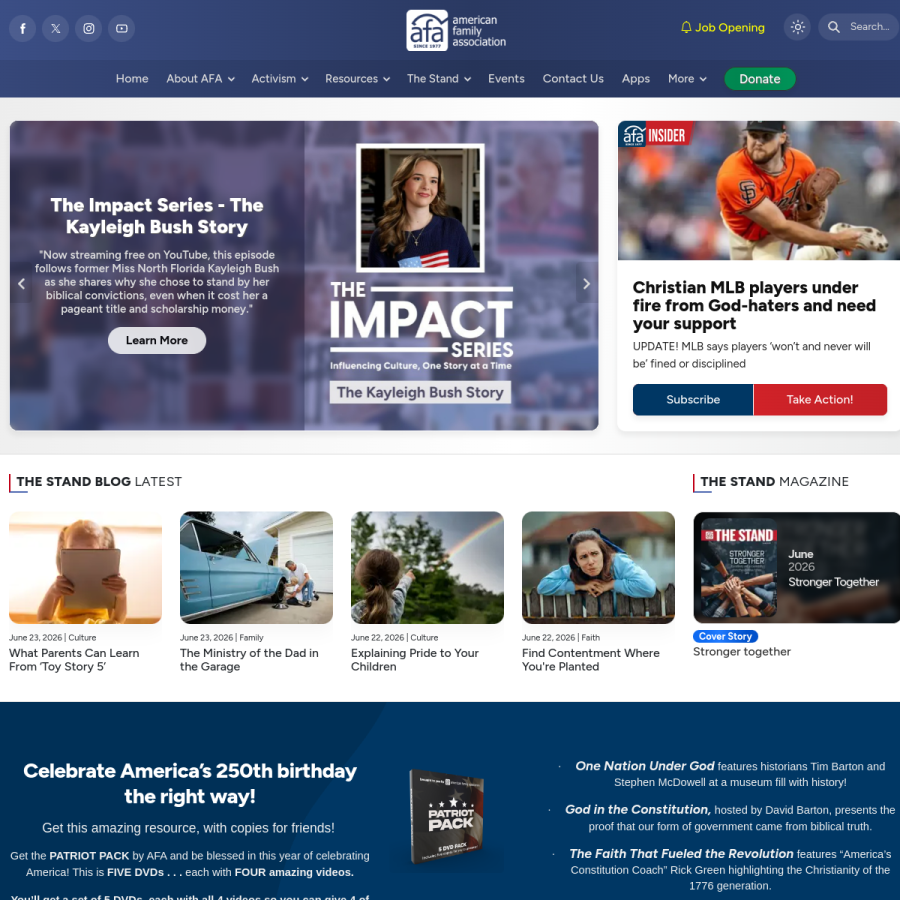 afa.net homepage screenshot