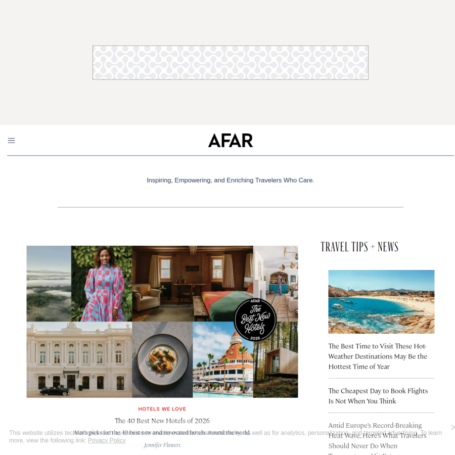 afar.com homepage screenshot