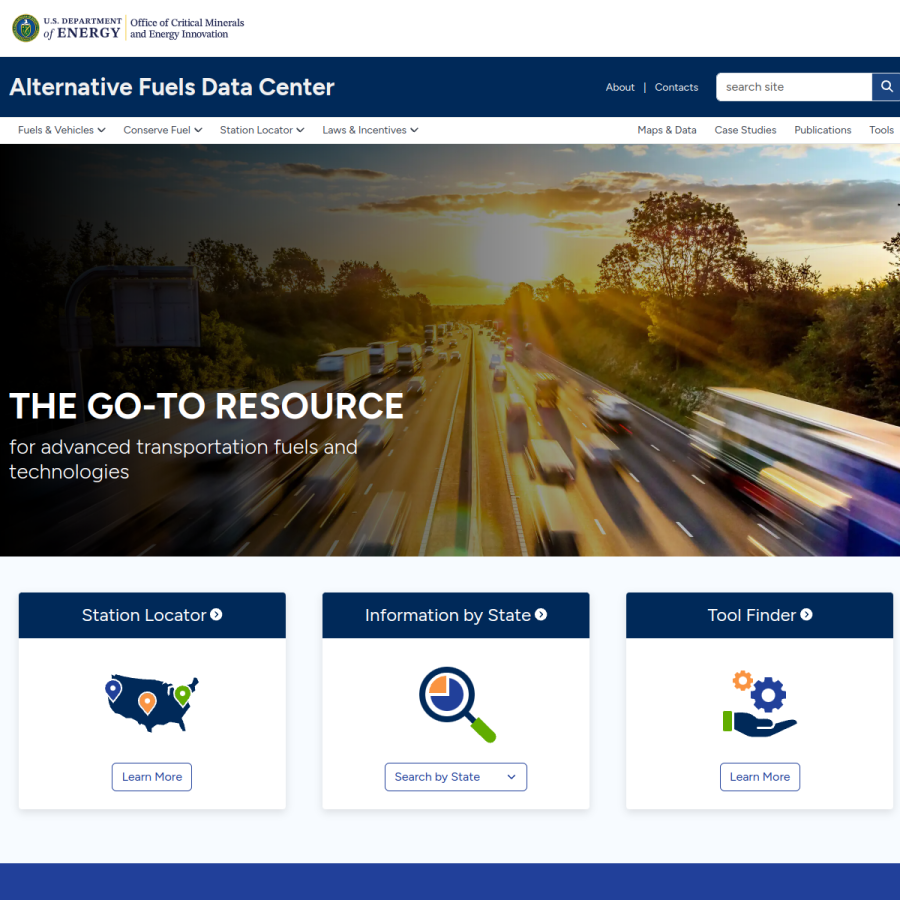 afdc.energy.gov homepage screenshot