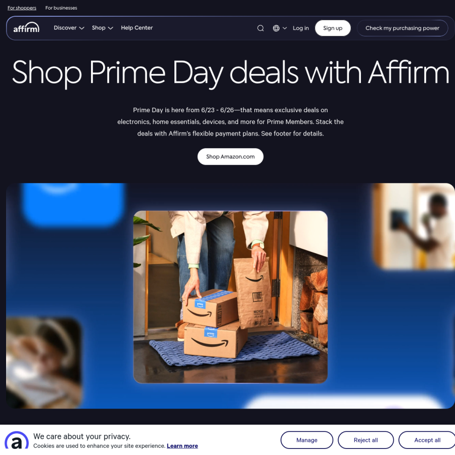 affirm.com homepage screenshot