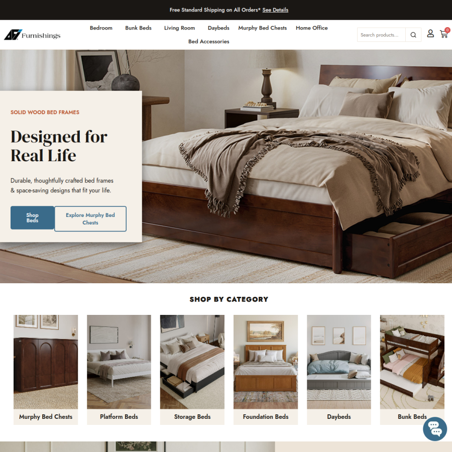 afifurnishings.com homepage screenshot