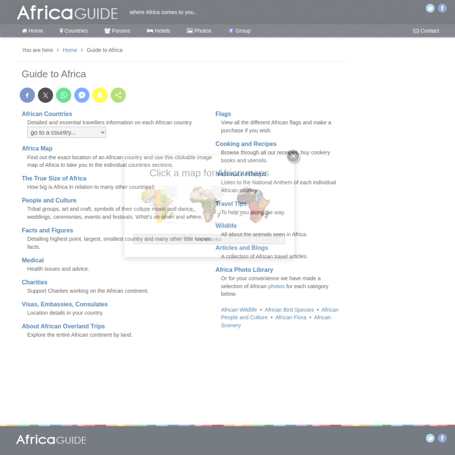 africaguide.com homepage screenshot