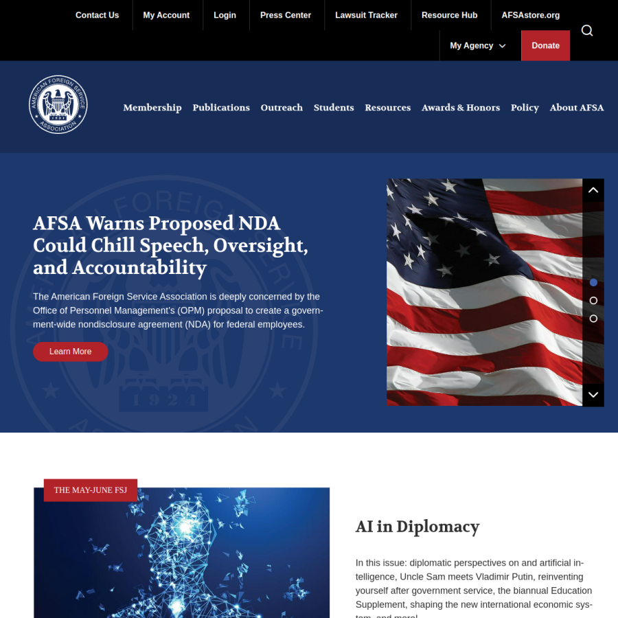 afsa.org homepage screenshot