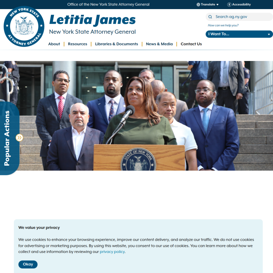 ag.ny.gov homepage screenshot