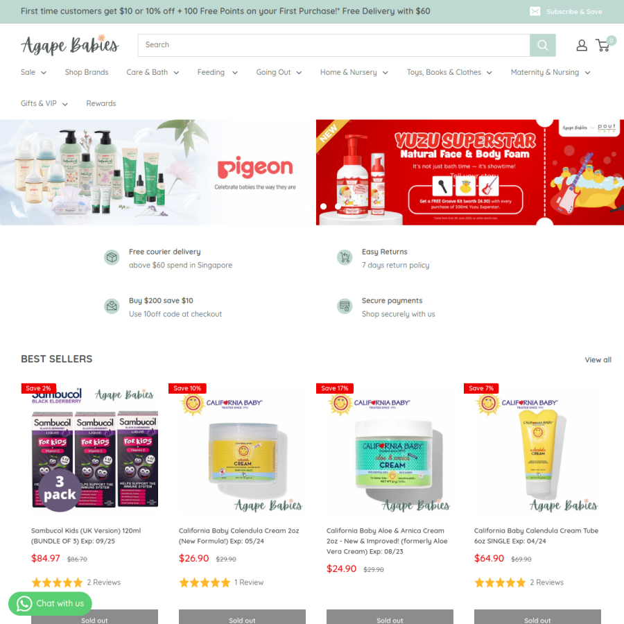 agapebabies.com homepage screenshot