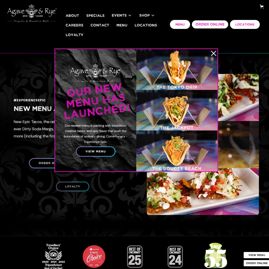 agaveandrye.com homepage screenshot