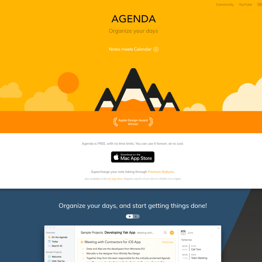 agenda.com homepage screenshot