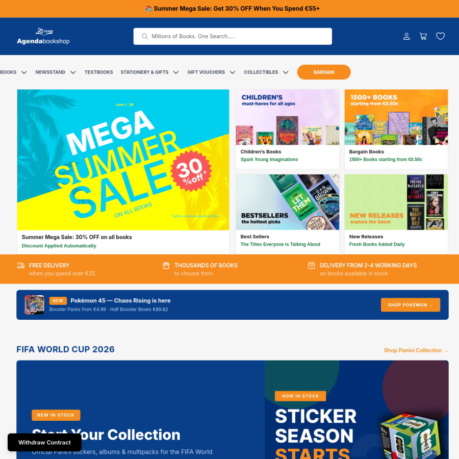 agendabookshop.com homepage screenshot