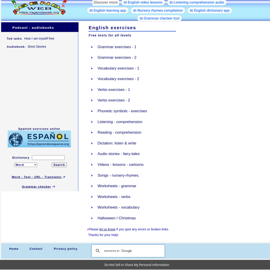 agendaweb.org homepage screenshot