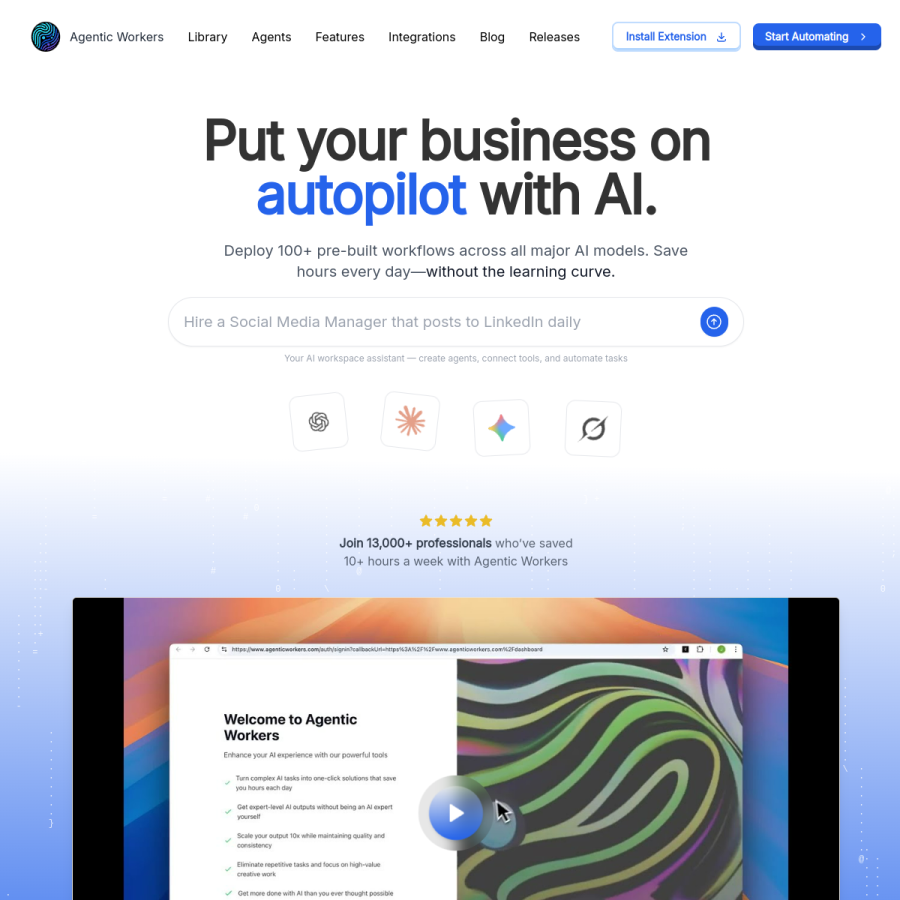 agenticworkers.com homepage screenshot