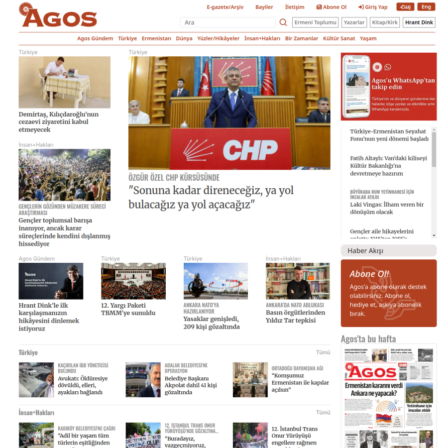 agos.com.tr homepage screenshot