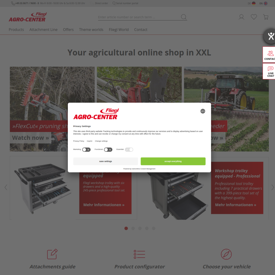 agro-center.de homepage screenshot