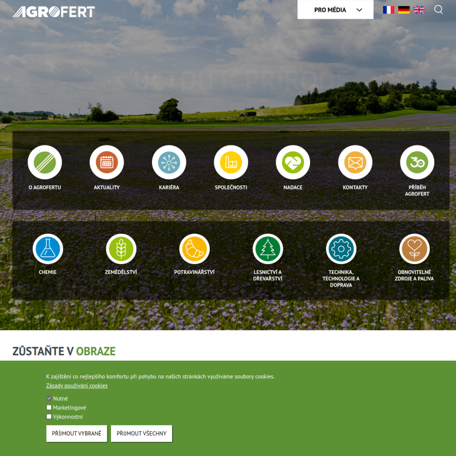 agrofert.cz homepage screenshot