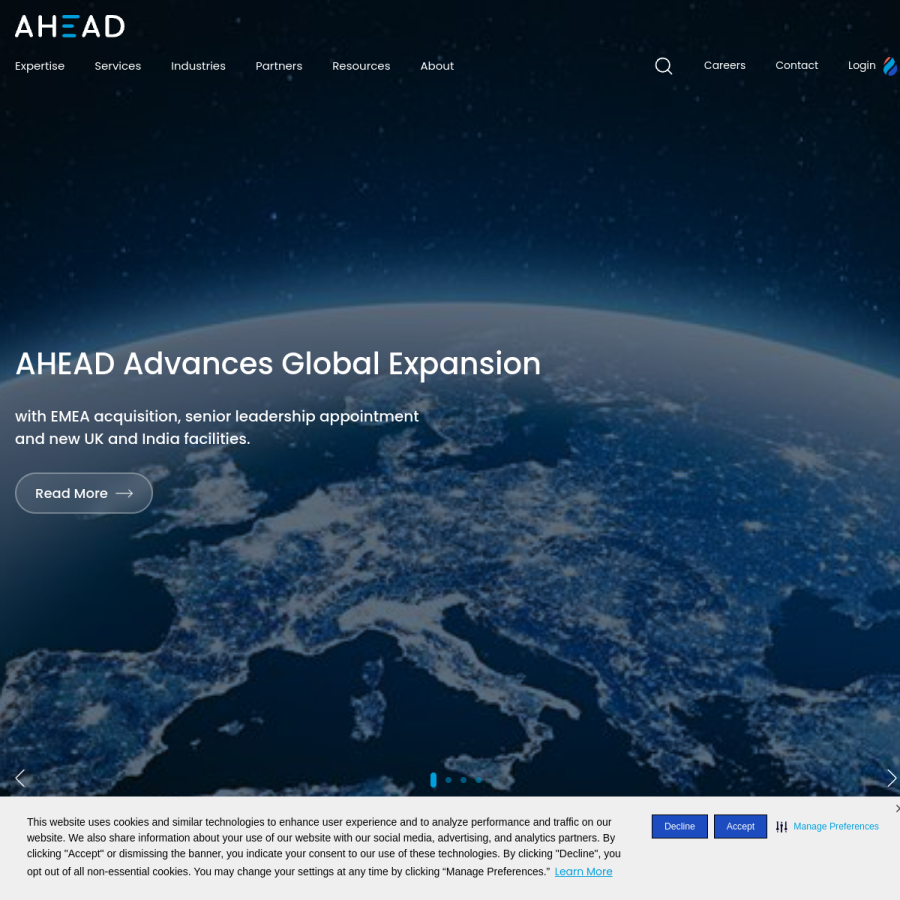 ahead.com homepage screenshot