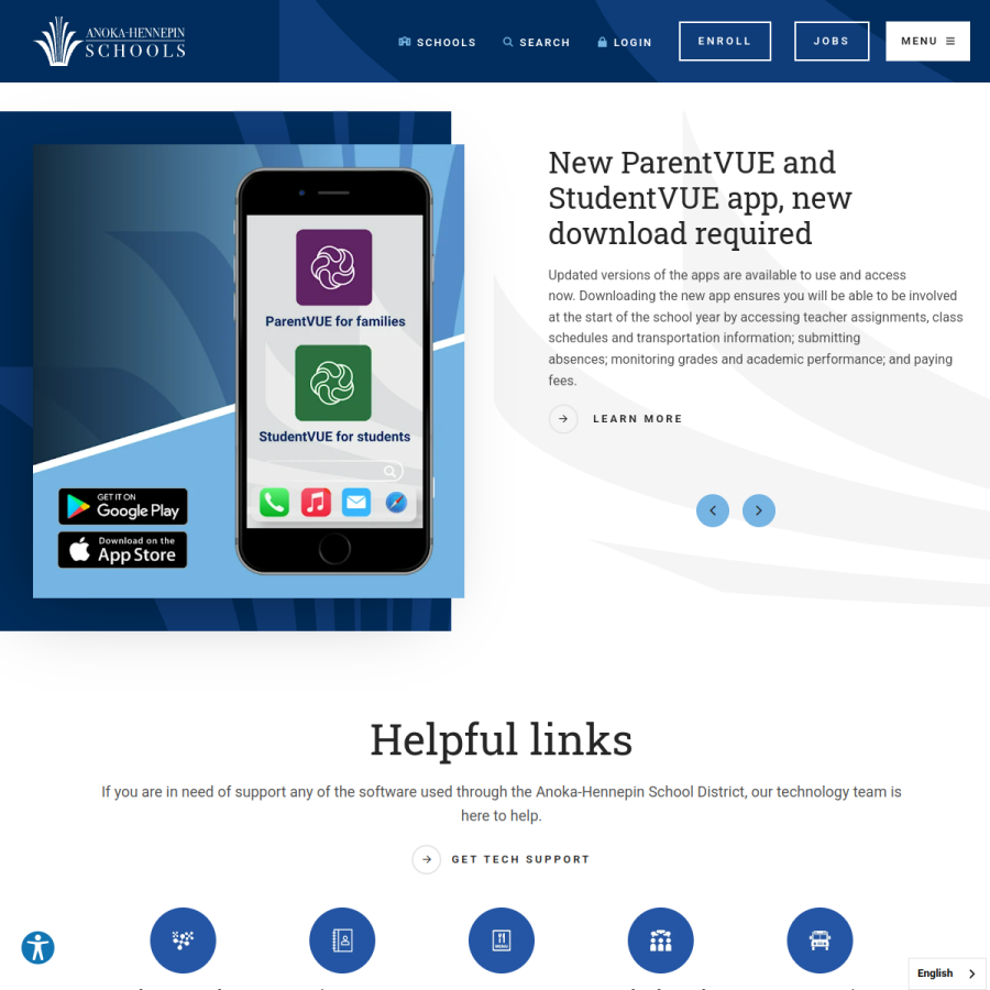ahschools.us homepage screenshot