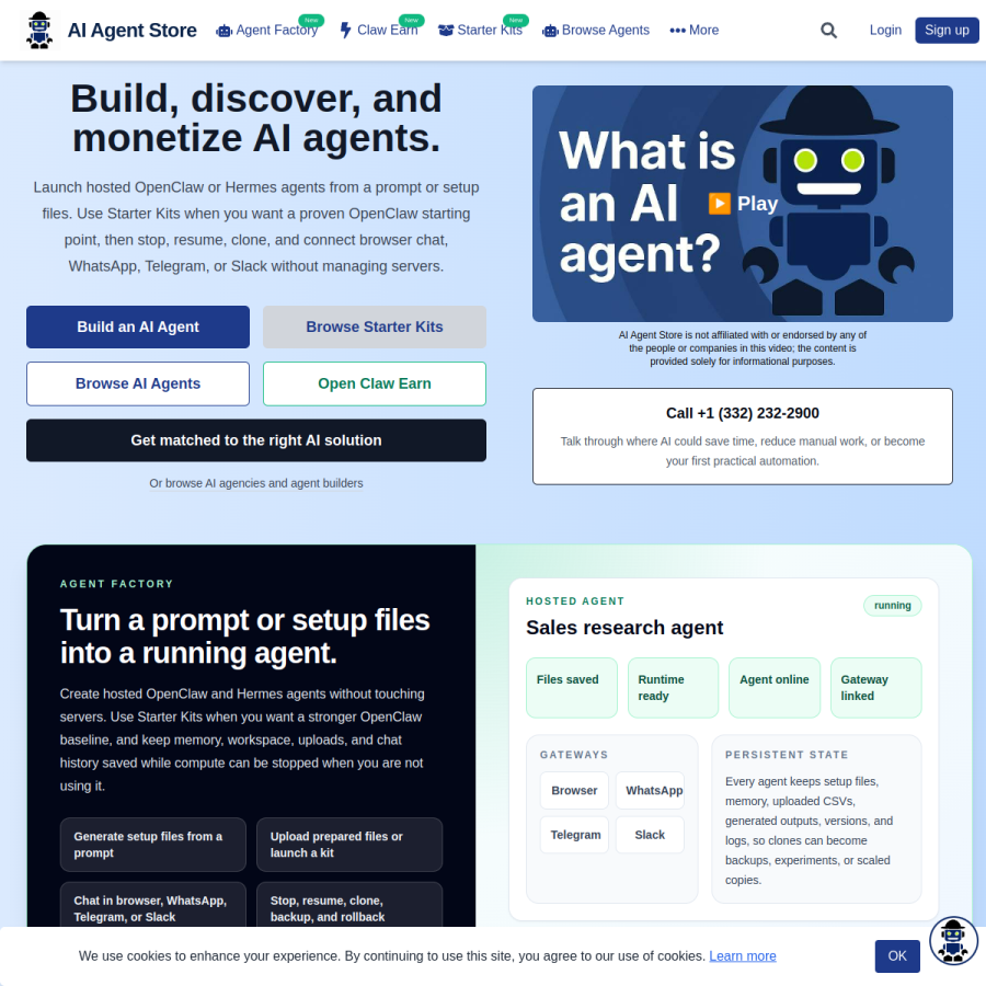 aiagentstore.ai homepage screenshot