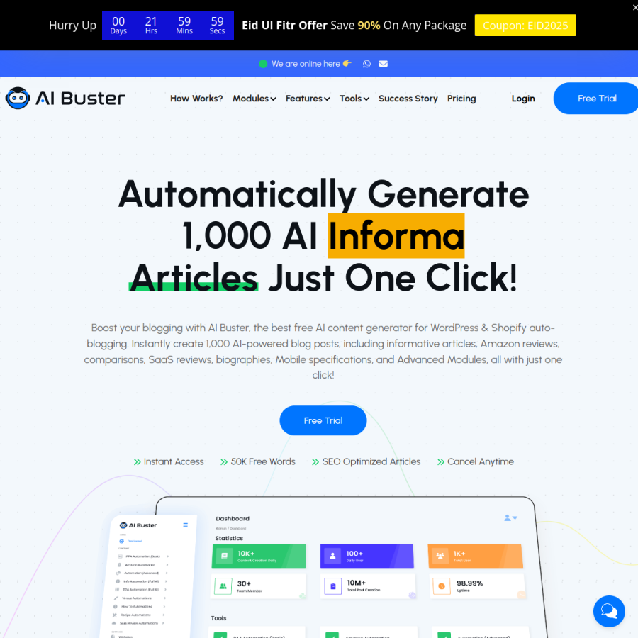 aibuster.com homepage screenshot