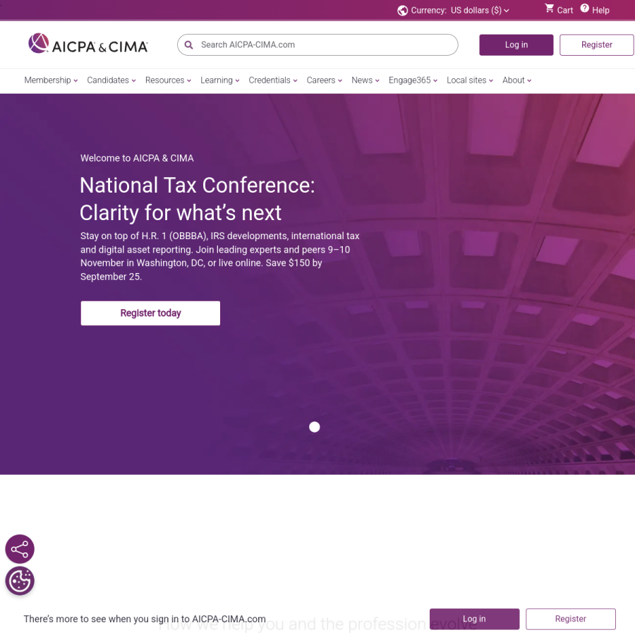 aicpa.org homepage screenshot