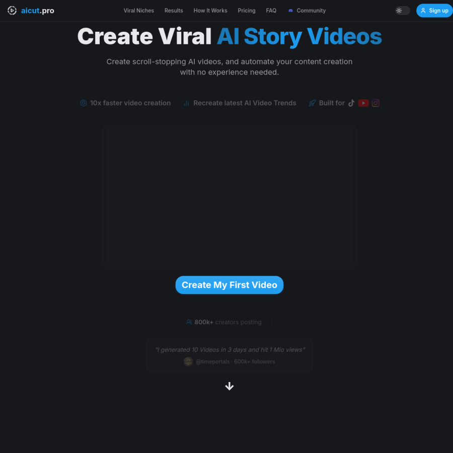 aicut.pro homepage screenshot