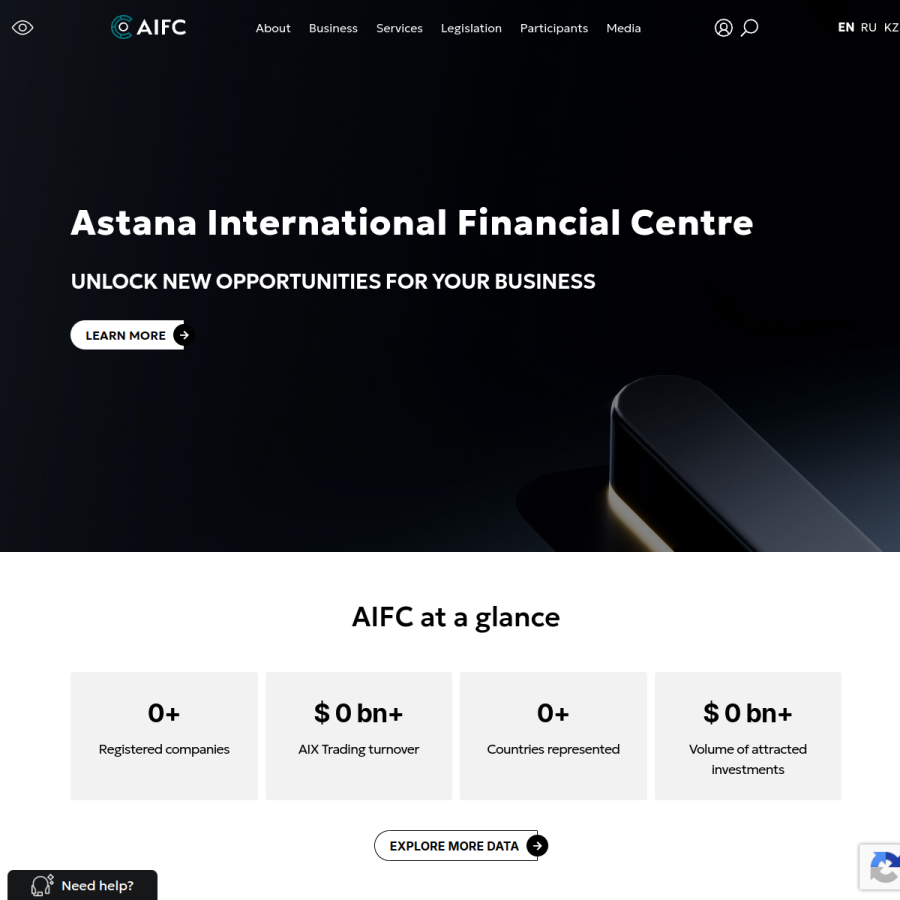 aifc.kz homepage screenshot