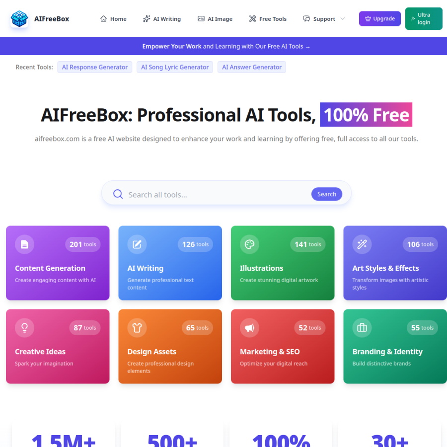 aifreebox.com homepage screenshot